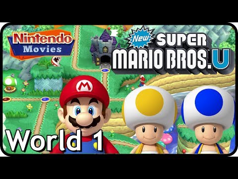 New Super Mario Bros. U: World 1 Acorn Plains (All Star Coins 100% Multiplayer Walkthrough)