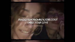 shaggy,mohombi,faydee,costi-i need your love (sped up+reverb)