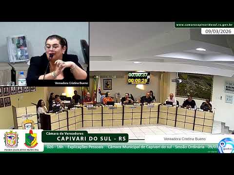 Câmara Municipal de Capivari do sul - Sessão Ordinária - 09/03/2026 - 18h