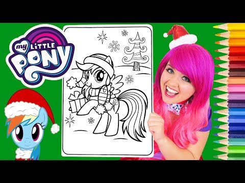 Coloring My Little Pony Christmas Rainbow Dash Coloring Page Prismacolor Pencils | KiMMi THE CLOWN Video