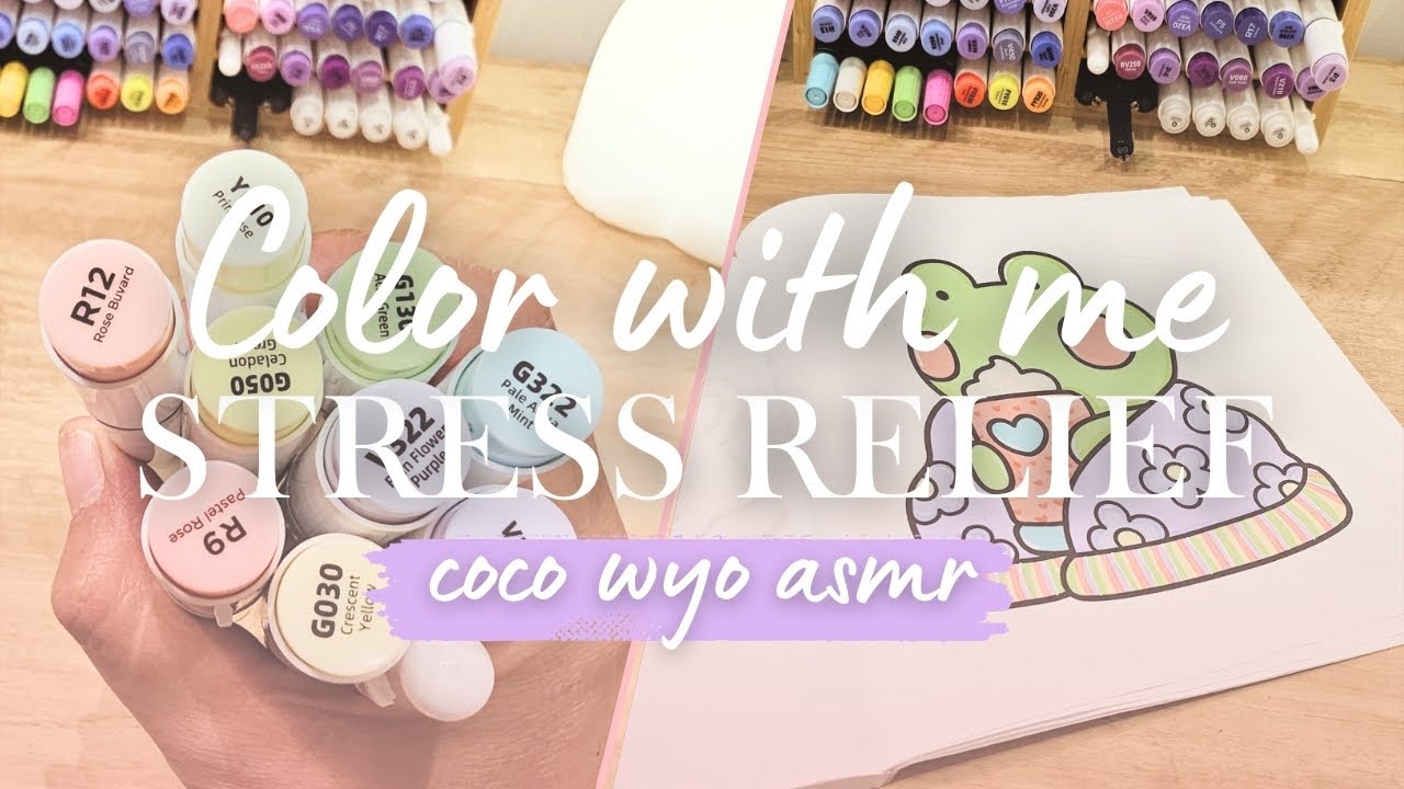 Color with Me: ASMR | Stress Relief | Coco Wyo Coloring Book | Ohuhu Markers
