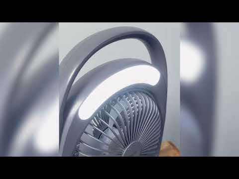 LED Rechargeable desk fan with LED lighting LED/2.8W/5V USB 2400 mAh grey