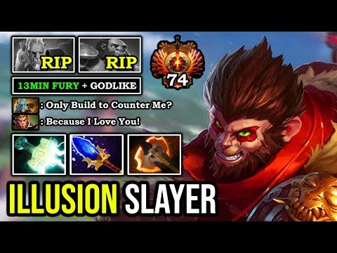 ILLUSION SLAYER!!! First ITEM 13Min Battlefury Pro Monkey King Max Speed + Infinite Soldier DotA 2