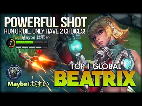 Powerful Shot! Beatrix Side Lane Totally Destroy! Maybe は強い Top 1 Global Beatrix - Mobile Legends