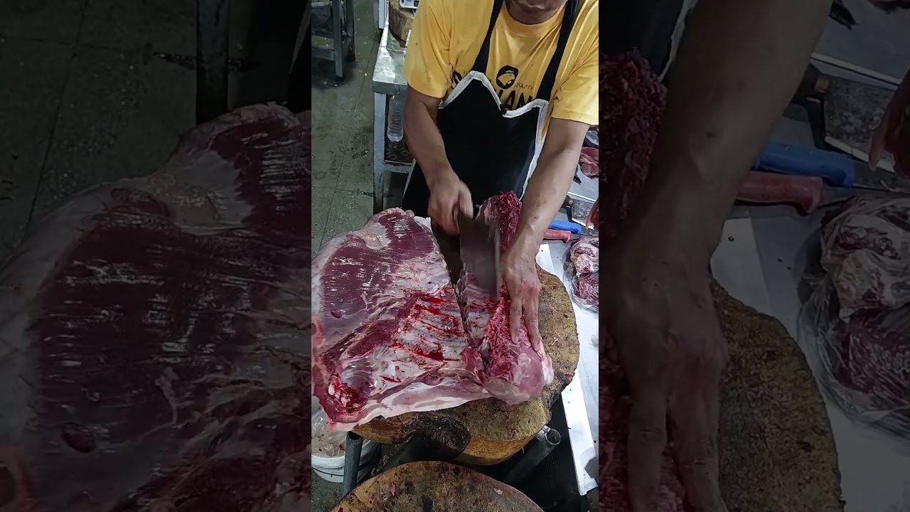 how to cut separate perfect porkchop & porkliempo #highlights #meat #views