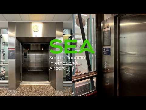 Epic Motor! Montgomery Hydraulic Scenic Elevator [Car 40] SEATAC Airport - Seattle, WA