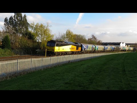*RARE* GBRf Class 60 No's. 60047 TnT 60056 on 6E17 @ Denton Junction on 30.03.19 - HD