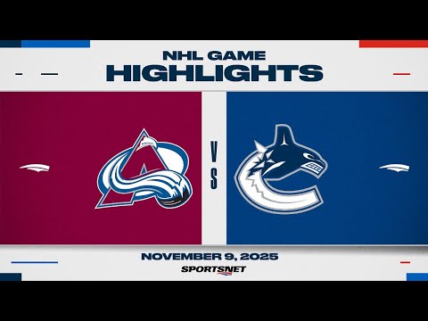 NHL Highlights | Avalanche vs. Canucks - November 9, 2025