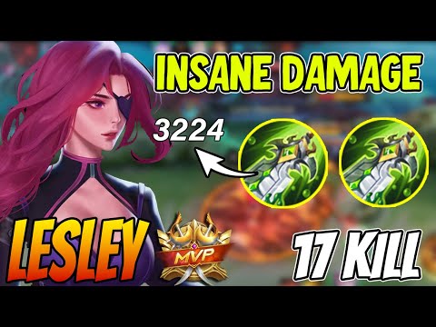 LESLEY ONE HIT INSANE TRUE DAMAGE - Lesley Best Build 2022 ~ Build Lesley Tersakit 2022 ~ MLBB