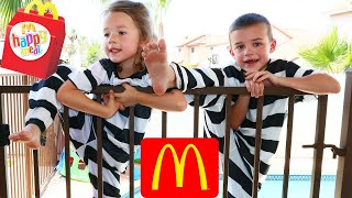 McDonalds JAIL BREAK Bad Kids Steal McDnoalds Happy Meal Prank Mom Freaks Out IRL DisneyCarToys