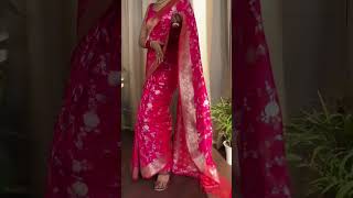 Banarasi Silk Sarees for Weddings | Rani Pink Banarasi Saree by Zilikaa #saree #shorts