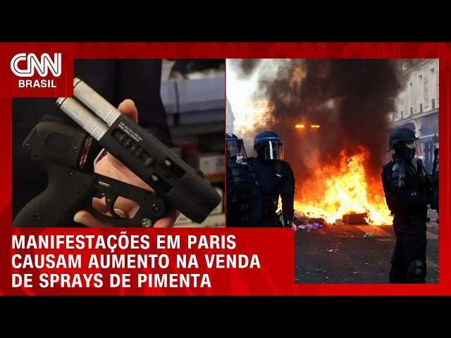 Protestos na França: dono de loja de armas relata aumento de vendas de spray de pimenta | CNN BRASIL