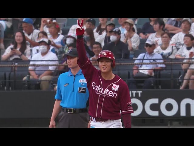 【2回表】センターの前に運んだ!! イーグルス・太田光 先制の2点タイムリーヒット!! 2024年7月15日 北海道日本ハムファイターズ 対 東北楽天ゴールデンイーグルス