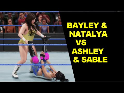 WWE 2K19 Bayley & Natalya vs Ashley Graham & Sable - Elimination Tag