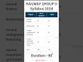RRB GROUP D SYLLABUS 2024 Railway Group D Syllabus 2024 Viral Shorts Short Railway Rpf Rrb