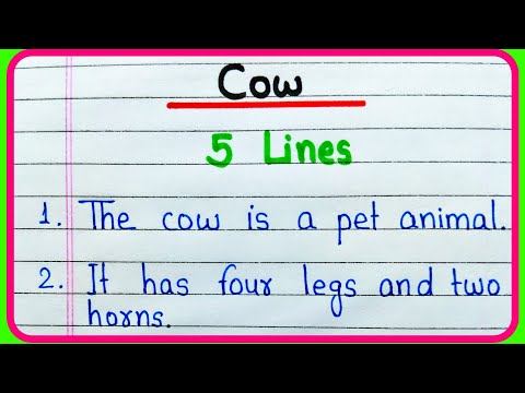 5 lines on cow in English | Five lines essay on Cow | Cow essay in English writing 5 lines