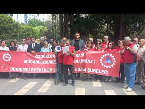Adana'da Devrimci Emekliler Sendikası Ekonomik Krizle İlgili Basın Açıklaması Yaptı. 