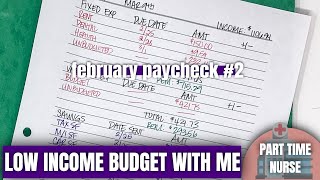 FEBRUARY PAYCHECK 2: Low Income Paycheck to Paycheck Budget - REAL NUMBERS | KeAmber Vaughn