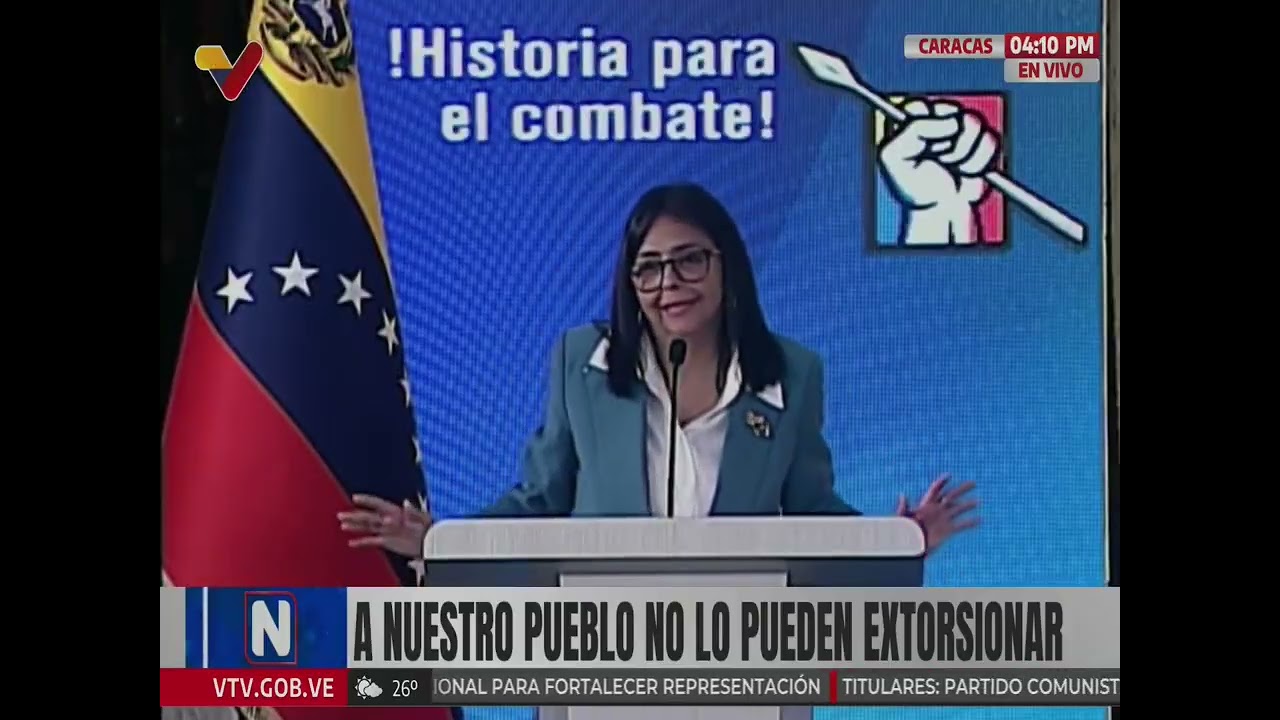Delcy Rodríguez en la entrega de los Premios Nacionales de Historia, 20 de noviembre de 2025