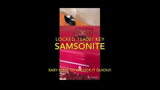 How to unlock/reset TSA007 Samsonite travel bag key | Easy HACK!! #india #travelbag #hacks