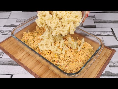 MACARRÃO COM FRANGO CREMOSO DE FORNO