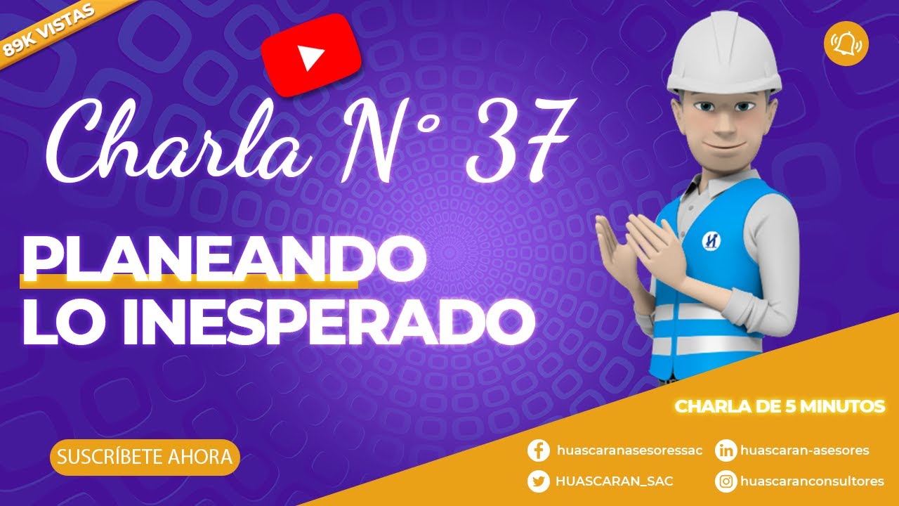 ✅ 37 de 1000 CHARLA DE 5 MINUTOS;  PLANEANDO LO INESPERADO. , CHARLA DE 5 MINUTOS⏲