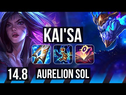 KAI'SA vs AURELION SOL (MID) | 6 solo kills, 1800+ games, Godlike | EUW Diamond | 14.8