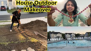 எங்க வீட்டை 🏠 அழகு படுத்தறோம் ~ Our House Outdoor Makeover project started ~Family Traveler USA VLOG
