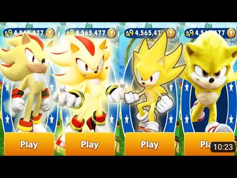 Sonic Dash - New Super Character - Super Sonic vs Super Shadow All Fully Upgraded - Run Gameplay