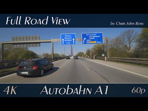 Autobahn (A1), Hamburg, Germany: HH-Billstedt - HH-Moorfleet - Dreieck HH-Südost - Dreieck HH-Süd