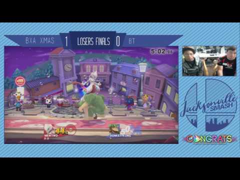 Jax Smash Weekly 4/20/17 - BxA Xmas(Mewtwo) Vs BT(Donkey Kong/Cpt. Falcon) - Wii U Losers Finals