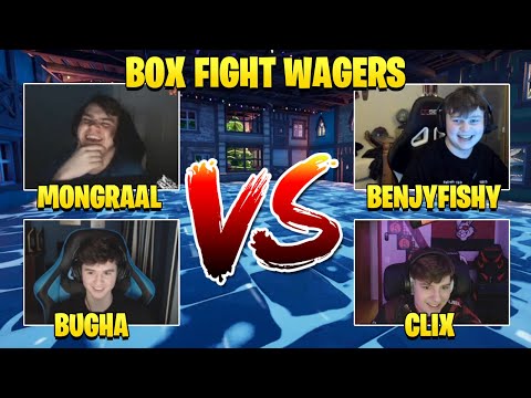 *FINALLY* Mongraal & Bugha vs BenjyFishy & Clix in Box Fight Wagers!