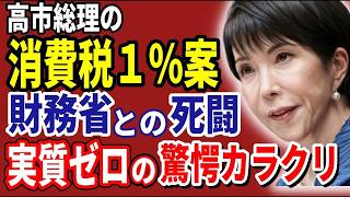 高市総理の消費税1％案！財務省との死闘と実質ゼロの驚愕カラクリ　2026 05 31