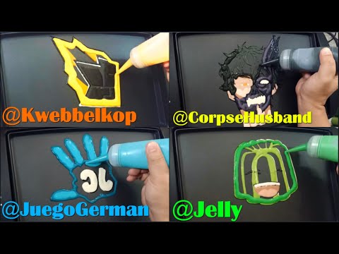 Famous Youtuber Logo Pancake Art @Jelly @CorpseHusband @JuegaGerman