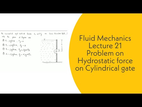 Fluid Mechanics | L21 | A problem on hydrostatic force on cylindrical gate | GATE, ESE