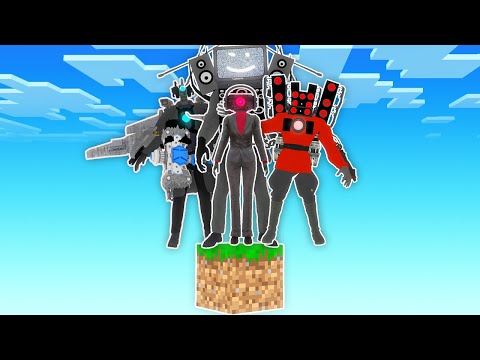 TEK BLOKTA SKIBIDI TOILET TITAN OLDUK - Minecraft