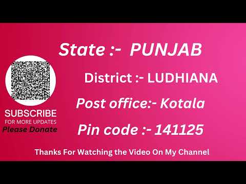 Punjab Ludhiana Kotala Ka pin code 141125 / Ludhiana Kotala ka post office