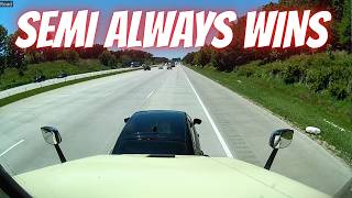 Brake Check a Semi Bad Idea  - Bad drivers & Driving fails -learn how to drive #1546