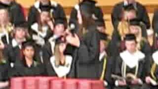 Sally singing Please Remember at Graduation