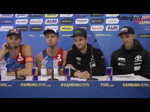 Beach volley world champs: offical press conference after semifinal Thole/Wickler vs Mol/SØRUM