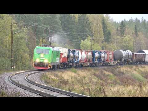 Höst på den Svenska Järnvägen del 28 - Tåg i Fors [under stormen Amy]