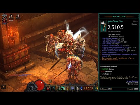 Diablo 3 Season 24: IK "Madawc" Throw Barbarian feat. ethereal Gimmershred (EN)
