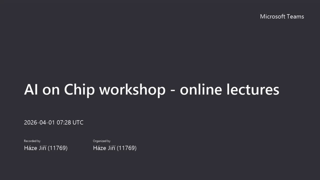 Artificial Intelligence on Chip Workshop - part I.