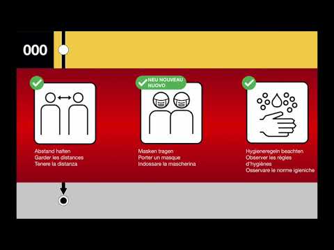 PostAuto Ansage - Maskenpflicht im öV (De, Fr, It)