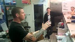 Geordie George vs hungry piss heads at abra pizzas