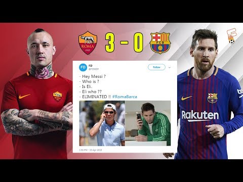 Twitter Melts Down as Roma Thrash Barcelona 3 - 0 To Reach The Semi Finals of UEFA Champions League Video
