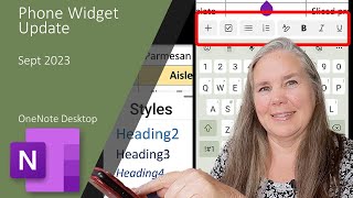 OneNote Phone Widget updates