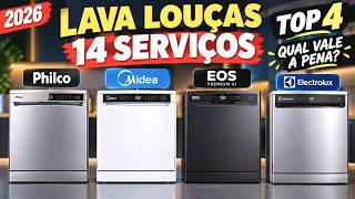 4 MELHORES Lava Louças 14 Serviços: PHILCO, MIDEA, EOS e ELECTROLUX | QUAL COMPRAR em 2026?