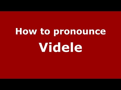 How to pronounce Videle (Romanian/Romania)  - PronounceNames.com