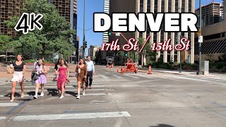 Denver Walking tour 4K , 17th St , 15th St , downtown Denver , Colorad